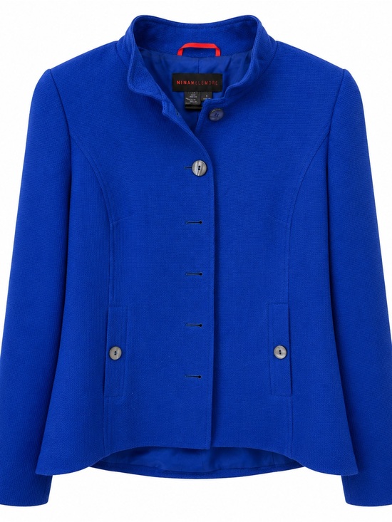 Nina Mclemore Jackets & Blazers - Nina McLemore Wool Silk Blazer Jacket Womens 8 Blue Made USA Career Luxury